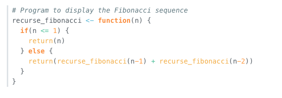 A block of code showcasing the Ayu (light) theme.